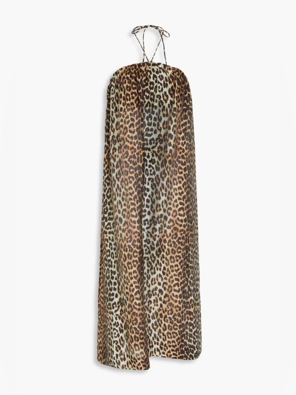 GANNI Leopard-print TENCEL™-blend voile midi dress Original Price $445 - Picture 3 of 16